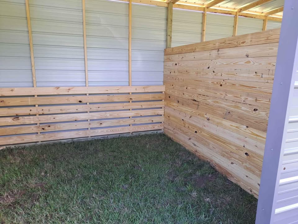 inside livestock shelter